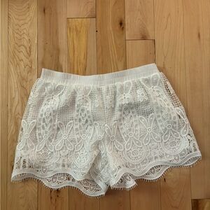 Garage white lace shorts